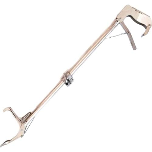 Collapsible Snake Tongs Reptile Catcher Stick Rattlesnake Grabber Pick-Up Handling Tool with Zigzag Wide Jaw