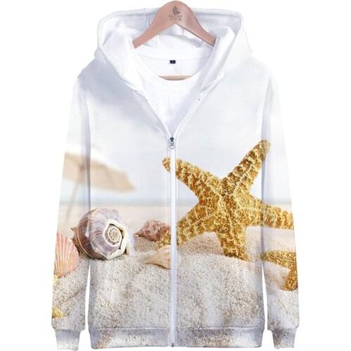 3D zipper Hoodies Sweatshirts Men Women Hooded Ocean Sky Beautiful Seaside View Hoodie Mens Polluver Winter Clothes Casual Full