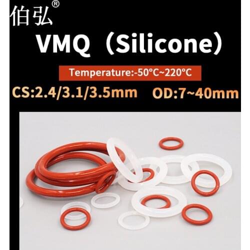 Silicone rubber O-ring sealing gasket ring gasket thickness CS2.4/3.1/3.5 air-tight waterproof soft elastic rubber