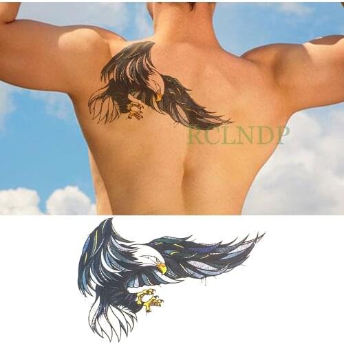 Waterproof Temporary Tattoo Sticker Eagle Wings Fake Tatto Flash Tatoo Back Leg Arm chest belly Large Size for Women girl Men