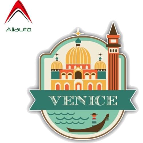 Aliauto Funny Car Sticker Venice City Italy Travel Accessories PVC Decal Cover Scratch for Peugeot Renault Motorcycle,13cm*12cm