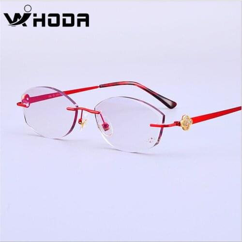 Female Diamonds Cutting Anti Blue Ray Business Alloy Glasses, Suit for Women Myopia Prescription Glass Frames F 2783