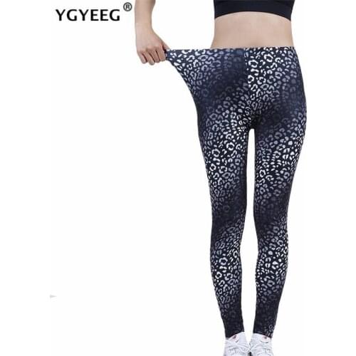 YGYEEG Black White Leopard Pants Push Up Leggings Women Sport Fitness High Waist Tight Gym Workout Printed Bottom Ankle-Length