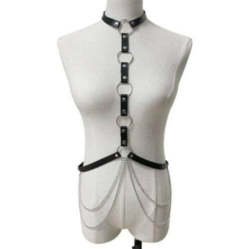 Women Punk Chain Fashion Belt Women Body Harness Straps Gothic Waist belt with Chain Female belt for jeans 2020 ceinture femme