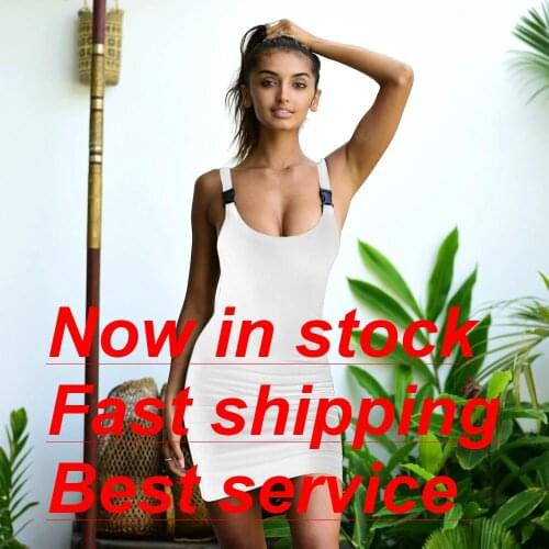 2020 Womens Sexy Solid Color Sleeveless Dress Sexy Backless Slim Buttocks Camisole Short Home Wear