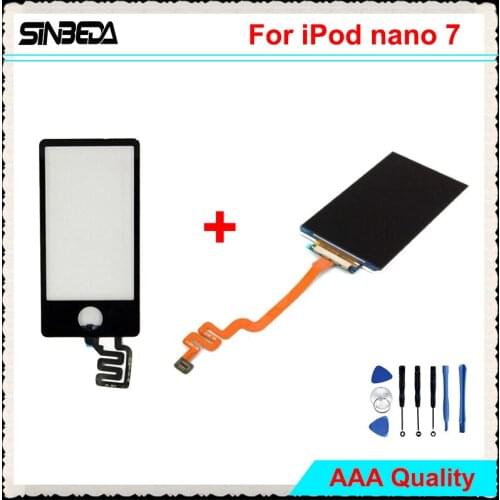 Sinbeda AAAA Quality LCD Screen For iPod Nano 7 LCD Display + Touch Screen Digitizer Assembly Replacement For Nano 7 Black White