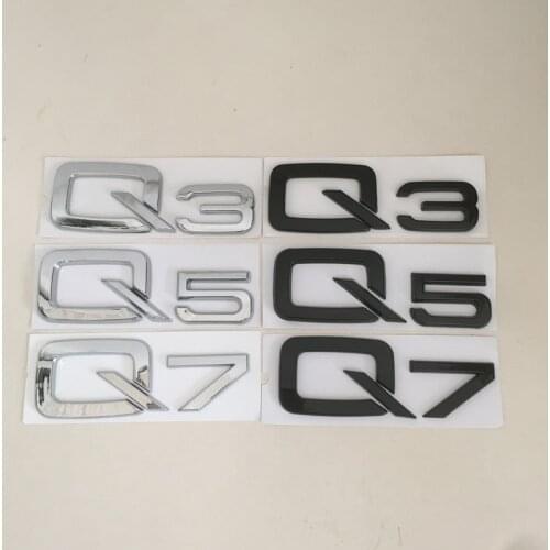 1pcs ABS Black Silver car Letter Rear trunk Decals Emblem badge sticker Decal auto Accessories