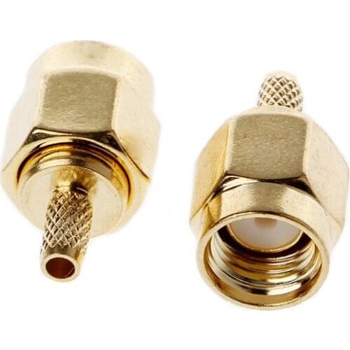 10 Pcs SMA Male Plug Crimp RG174 RG316 LMR100 Cable RF Connector E56B