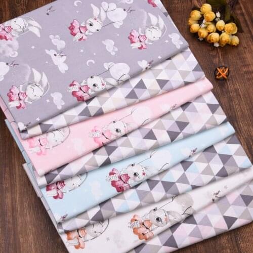 160cm*50cm rabbit cotton fabric DIY bedding quilting apparel dress patchwork fabric kids handwork curtain decor cloth