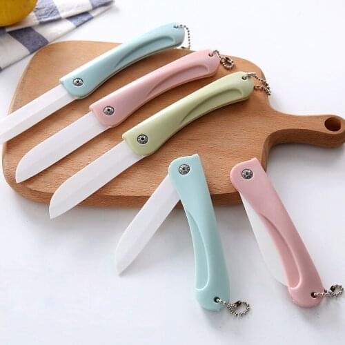 3Pcs/lot Foldable Pocket Knife Ceramics Mini Portable Folding Knife Fruit Cutter Practical Camping Outdoor Supplies Hand Tools
