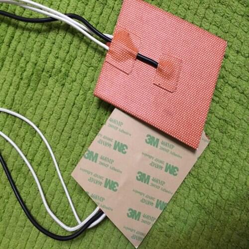 400W 24V, 200X200mm, w/NTC 100K Silicone Heated Pad Heater Mat For 3D Printer Heating Pads Waterproof Bed Heat Preservation Mat