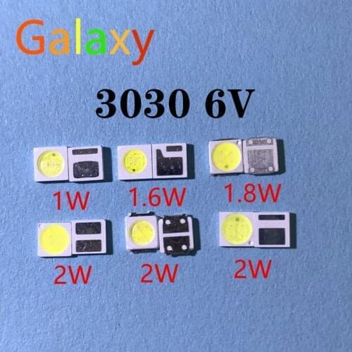 50pcs 3030 Backlight High Power LED DOUBLE CHIPS 1w 1.5W 2w 3V-3.6V 6v lextar JUFEI AOT Cool white PT30A66 TV