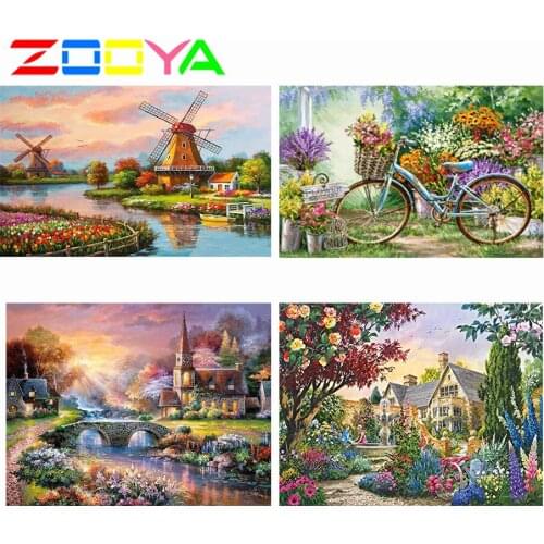 Zooya 5D Diy Diamond Painting Full Square/Round Drill Windmill Flower 3D Embroidery Cross Stitch Gift Home Decor Handmake Jq576