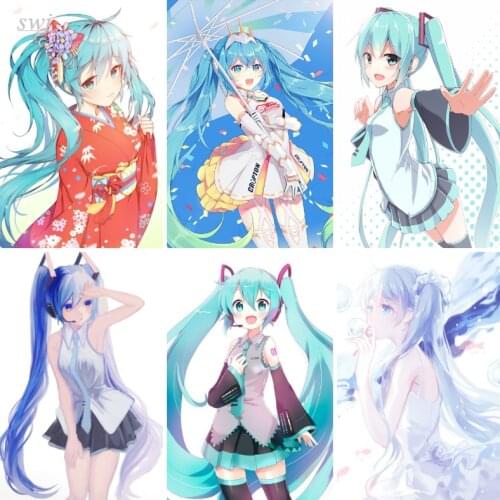 Anime Idol Singer Miku Wall Decor Anime Posters Canvas Painting Wall Poster Wall Art Photos for Childrens Room Home Decoration
