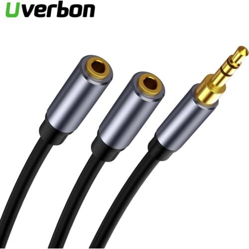 Audio Cable 3.5mm Jack Male To Double 3.5mm Femal Adapter Jack AUX Audio Extension Cable For Headphone Microphone Hifi Stereo