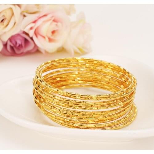 Bangrui Wholesale Gold Color Ethiopian bangle bracelet bangle African Women jewelry Gold Dubai big circle bangles