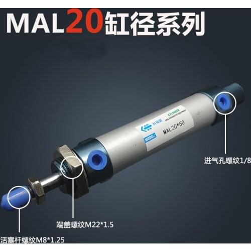 Free shipping barrel 20mm Bore 300mm Stroke MAL20*300 Aluminum alloy mini cylinder Pneumatic Air Cylinder MAL20-300