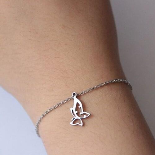 1 Pc Flying Butterfly Stainless Steel Bracelet Cute Insect Bracelets For Cute Women Girls Kids Fashion Jewelry Lucky Gift