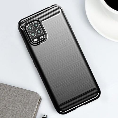 For Xiaomi Mi 10 Lite Case Soft TPU Ultra Slim Cover Carbon Fiber Pattern Brushed Cases For Xiaomi Mi 10 Mi10 Lite Phone Case