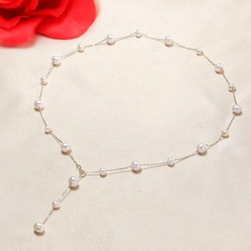 Color Retention 14K True Gold Filled Natural Freshwater Pearl Gypsophila Y Style Necklaces Original Design DIY Jewelry