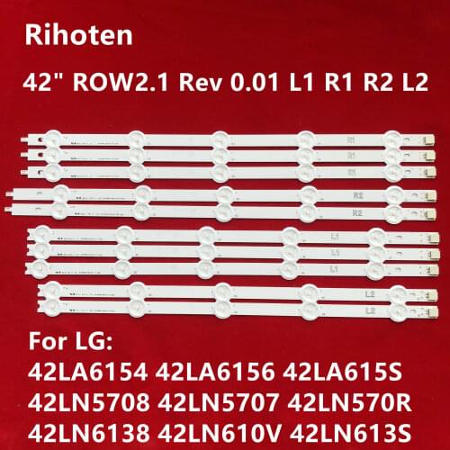 For LG 42LA6154 42LA6156 42LA615S 42LN6138 42LN610V 42LN613 LED Bars Backlight Strips Line Ruler 42" ROW2.1 Rev 0.01 L1 R1 R2 L2