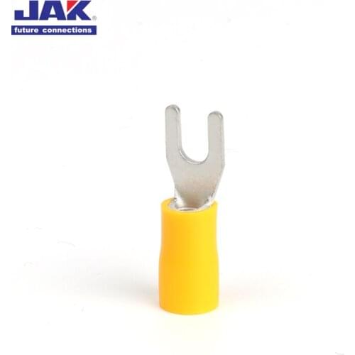 SV5.5-4S Yellow Furcate Terminal Wire Connector Insulated Cable Electrical Wire Lug crimp terminal 100PCS SV5.5-4S SV（SV series