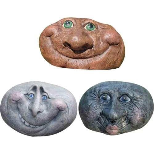 Hot Sale Funny Rock Face Garden Resin Figurine Whimsical Rock Faces Decorations Ideal Gift For Friend