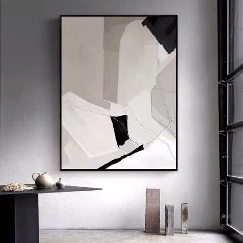 Natural Abstract Boat Landscape Oil Painting on Canvas Cuadros Posters and Prints Scandinavian Wall Art Picture for Living Room