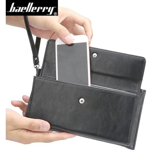 Baellerry Business casual Men Wallets New Long Style Male Clutch Purse Card Holder Quality Zipper Brand Luxury Wallet For Men