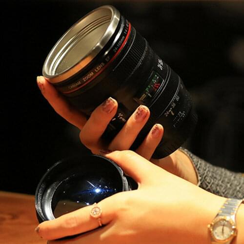Creative 400ml Stainless steel liner Camera Lens Mugs Coffee Tea Cup Mugs With Lid Novelty Gifts Thermocup Thermo mug