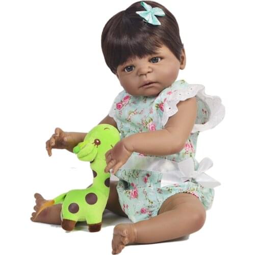 Babies doll 55CM Vinyl Reborn Baby Dolls Handmade Design all Silicone Lifelike Alive girl Doll Toys For Kids Christmas Girls gif