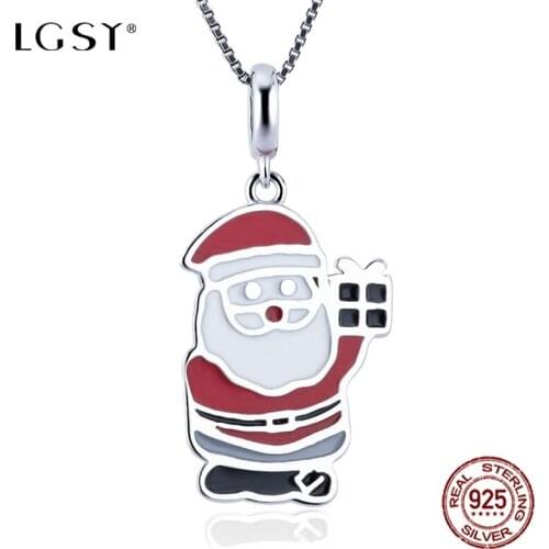 LGSY 925 Sterling Silver Santa Claus Pendant Romantic Pure Silverware Fashion Jewelry Necklace Pendant Fine Jewelry Making DP039