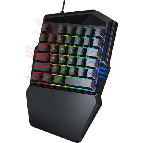Mini Ergonomic 35 Keys Backlight USB One-Handed Gaming Keypad Keyboard for PC Gaming Keyboard