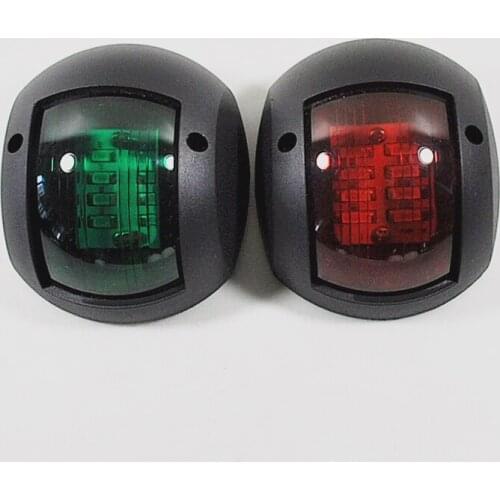 Navigation Side Bow LED Lights Black Plastic House Marine Boat Yacht Red & Green