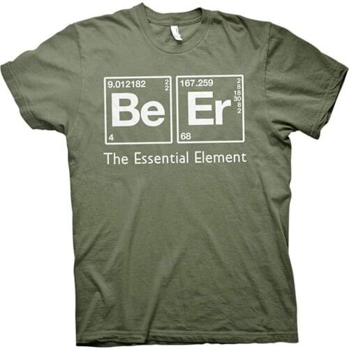 2019 New Short Sleeve Casual Beer The Essential Element Funny Clothing T Shirts