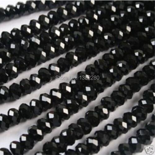 ! Wholesale 3x4mm black Crystal chalcedony Loose Beads 1000PCS JT6388