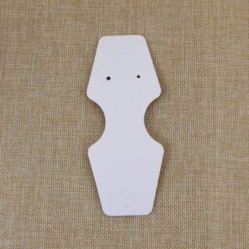 Wholesale 9.3x4cm White Paper Jewelry Necklace Card 500pcs/lot Earrings Necklaces Display Packaging Cards Tags Without Logo
