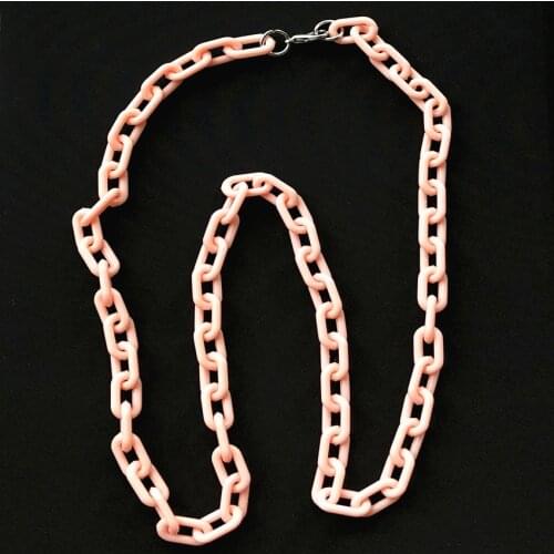 2pcs 7.5mm Plastic Chain Necklace multicolor Chain Necklace 572mm Long Chain Lobster Clasp Necklace Diy Jewelry Necklace