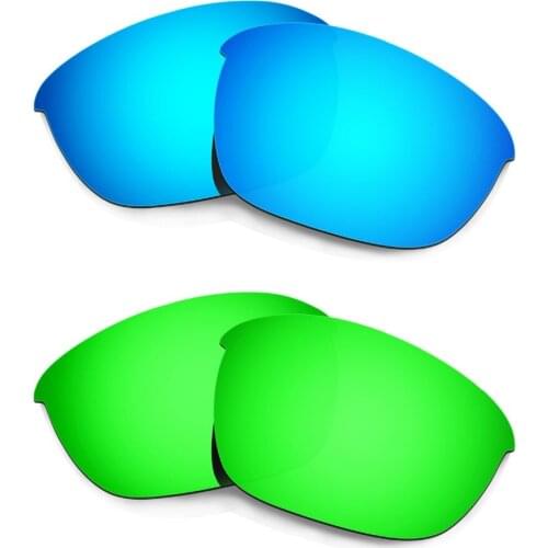 HKUCO 2 Pairs For Half Jacket 2.0 Polarized Replacement Lenses --Blue & Green