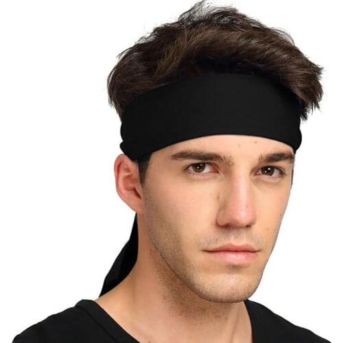 1Pcs Fashion Outdoor Sport Tennis Running Solid Color Pirate Headband Unisex Workout Cycling Headband Head Band Men Sweatband