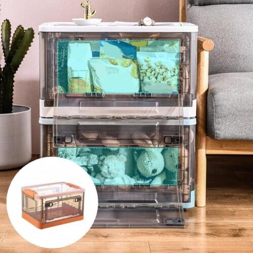 Practical Good Transparent Storage Bin With Lid Plastic Organizer Box Space-saving for Home