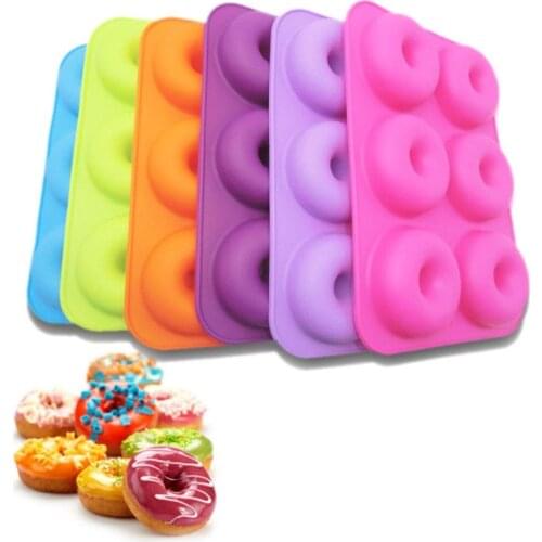 6-Cavity Silicone Donut Baking Pan Non-Stick Mold Dishwasher Decoration Tools Jelly And Candy 3D Mold DIY Best Tools wh