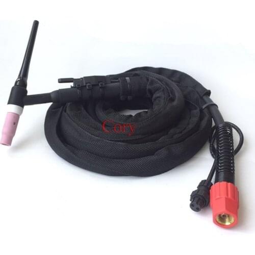 1PC WP17Argon Arc Welding Gun 4M/8M Gas Air-cooled argon arc welding handle Flexible Head Gas Valve TIG Welding Torch M16X1.5