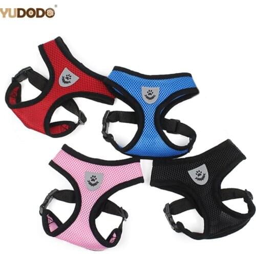 Reflective Cat Harness And Leash Set Breathable Air Nylon Mesh Pet Chest Straps Vest Harness For Puppy Dogs