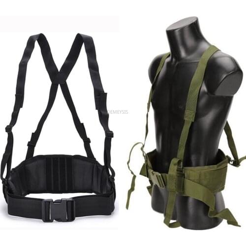 Tactical Molle Waist Belt Combat Removable Wide Waist Battle Belt Padded Belt H-shaped Suspender Harness