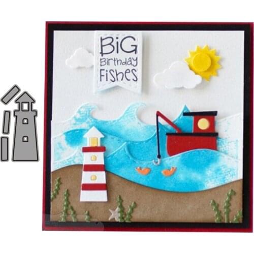 CH lighthouse Stencil Metal Cutting Dies For Scrapbooking Practice Hands-on DIY Album Card Handmade Tools