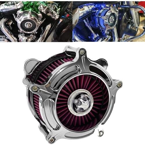 RSD Turbine Air Cleaner Chrome Intake Filter For Harley Sportster XL 48 883 Dyna V-Rod Softail Fat Boy Touring Ultra FLHR FLHX