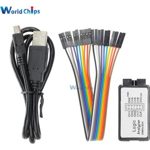 USB 24MHz 8CH 24MHz Logic Analyzer Device Set USB Cable For ARM FPGA M100