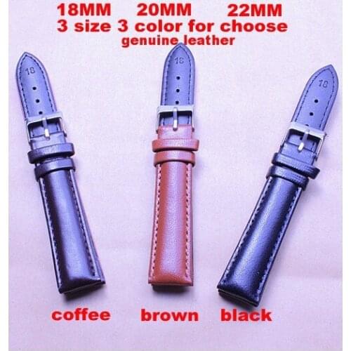 1PCS high quality 18MM-20MM-22MM genuine leather Watch bands brown-black-coffee-3 color available -31614