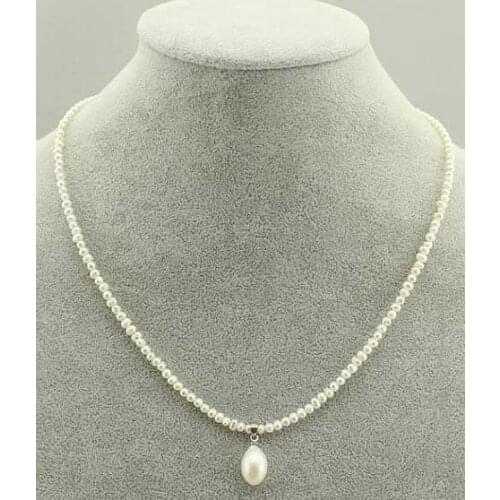 Pearl Jewelry Bridal Necklace White Genuine Freshwater Pearl Necklace Birthday Gift Real Pearl Jewelry Handmade Free Shipping